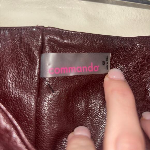 Commando Faux Leather Pants- Paperbag Pants in Oxblood- Size XS - Picture 14 of 15